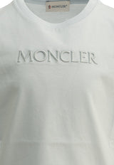 Moncler Kids Boys Embroidered T-shirt Light Blue 8C00018-89AT990J_8f950d51-38f4-4605-812a-83952993b9ff
