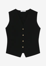 Max Mara Gola Buttoned Yarn Vest Black MXMGOLAWO/T_MAXM-006