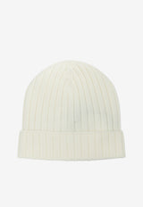 Moncler Kids Boys Wool Knit Beanie White 3B00006-M1131040_4e1137d5-f361-4827-bd0f-89008f352a76
