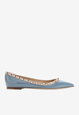 Rockstud Patent Leather Ballet Flats