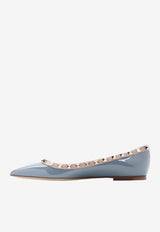 Rockstud Patent Leather Ballet Flats