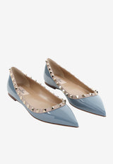 Rockstud Patent Leather Ballet Flats