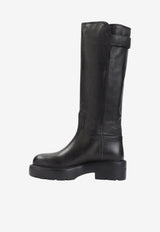 Leather Knee-High Boots
