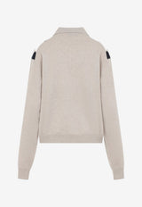 Ribbed Argyle Polo Sweater