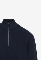 Racing-Stripe Half-Zip Pullover Sweater