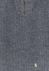Maison Margiela Ribbed Linen and Wool Sweater Gray S67HL0008M13024853F_BROWN_70014361