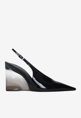 Alaïa 90 Invisible Wedge Slingback Pumps Black AA3G3005I037--999