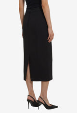 Dolce & Gabbana High-Rise Virgin Wool Midi Skirt Black F4DEJT-FUBCE-N0000
