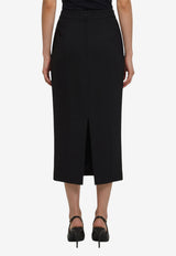 Dolce & Gabbana High-Rise Virgin Wool Midi Skirt Black F4DEJT-FUBCE-N0000