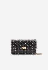 Valentino Rockstud Spike Leather Shoulder Bag Black 9W2B0137NAP0NO_Black_70014447