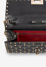 Valentino Rockstud Spike Leather Shoulder Bag Black 9W2B0137NAP0NO_Black_70014447