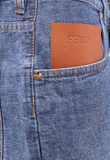 Fendi Zip Utility Denim Shorts Blue FLP861AW8HF0QB0_NAVY_70026658