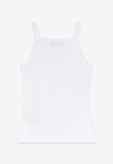 Fendi Logo Patch Ribbed Tank Top White FS7966AW87F0ZNM_WHITE_70026685