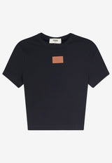 Fendi Logo Patch Cropped T-shirt Black FS8110AW87F0GME_BLACK_70026694