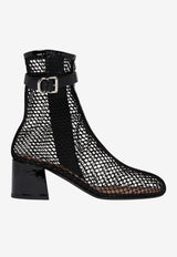 Alaïa 55 Fishnet Ankle Boots Black AA3B2005A028--999