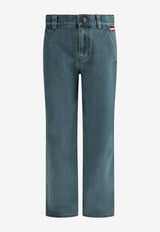 Moncler Kids Boys Logo Patch Straight-Leg Jeans Blue 2A00004-598A1730_63987fb8-d222-4d6f-a7c3-541d7f376965