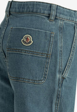 Moncler Kids Boys Logo Patch Straight-Leg Jeans Blue 2A00004-598A1730_63987fb8-d222-4d6f-a7c3-541d7f376965