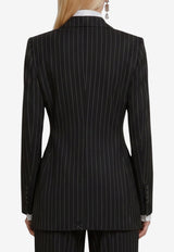 Dolce & Gabbana Double-Breasted Stripe Blazer Black F29QFT-FRZAT-S8051