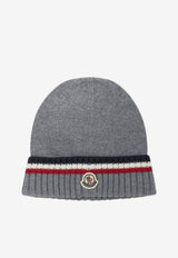 Moncler Kids Babies Classic Ribbed Beanie Gray 3B00001-KM4281988_d4296d6f-e32b-4de5-a981-6f2776542d9f