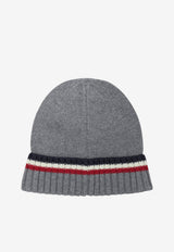 Moncler Kids Babies Classic Ribbed Beanie Gray 3B00001-KM4281988_d4296d6f-e32b-4de5-a981-6f2776542d9f