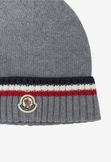 Moncler Kids Babies Classic Ribbed Beanie Gray 3B00001-KM4281988_d4296d6f-e32b-4de5-a981-6f2776542d9f