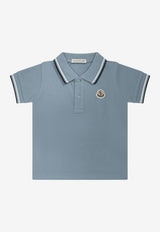 Moncler Kids Baby Boys Logo Patch Polo T-shirt Blue 8A00002-8496F78G_8a9c9a76-25fb-4e05-b572-6eb86a279859