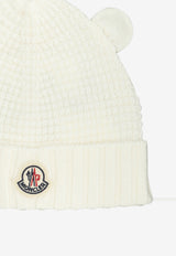 Moncler Kids Babies Wool Knit Beanie with Teddy Bear Ears White 3B00005-M1131040_d9d48c14-66db-43bf-8b90-01a7a92c79e6