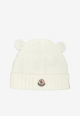 Moncler Kids Babies Wool Knit Beanie with Teddy Bear Ears White 3B00005-M1131040_d9d48c14-66db-43bf-8b90-01a7a92c79e6