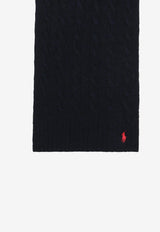 Polo Ralph Lauren Cable Knit Wool Blend Scarf Blue 455956296009WO/T_POLOR-HN