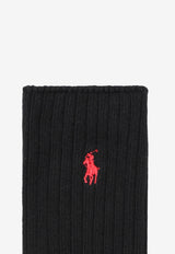 Polo Ralph Lauren Logo Ribbed Socks Black 449876014004CO/T_POLOR-RB