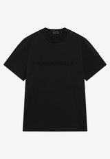 Moncler Logo Embroidered T-shirt Black 8C0001189AUG/T_MONCL-999