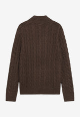 Polo Ralph Lauren Half-Zip Cable Knit Sweater Brown 710810841507CO/R_POLOR-NB