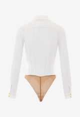 Elisabetta Franchi Long-Sleeved Bodysuit Ivory CB00466E2360_Avorio_70224502