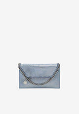 Stella McCartney Falabella Metallic Denim Chain Clutch Blue 581238W9056/T_STELL-4111
