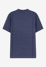 Fendi FF Jacquard Crewneck T-shirt Blue FY0936AUR1F0QA2_Blu_70026663