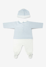 Fendi Kids Babies Logo Embroidered Onesie Gift Set - Set of 3 Light Blue BUK1658RAF19J4_f5b48b80-bfe7-4c20-94bb-d1b1e9ad32c8