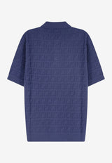 Fendi FF Jacquard Knit Polo T-shirt Blue FZC162AUW0F0QA2_Blu_70026692