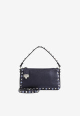 Small Rockstud Shoulder Bag in Laminated Calfskin