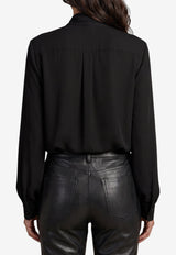Federica Tosi Silk Blouse with Bow Black 31107-304-29