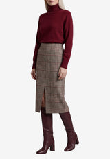 Federica Tosi Glen Plaid Midi Skirt Beige 30707-308-51