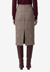 Federica Tosi Glen Plaid Midi Skirt Beige 30707-308-51