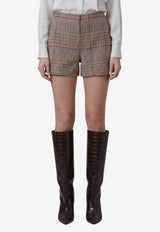 Federica Tosi Glen Plaid Shorts in Wool-Blend Beige 30851-308-51
