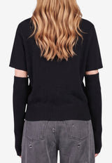 Federica Tosi Wool and Cashmere Knit High-Neck Top Black 32009-352-29