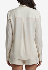 Federica Tosi V-neck Blouse with Scarf White 31104-304-02
