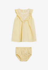 Chloé Kids Babies Embellished Ruffled Dress Yellow C20924CO/S_CHLOE-52A