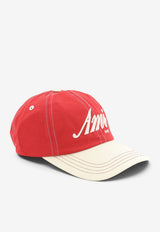 AMI PARIS Logo Embroidered Baseball Cap Red UCP293AW0053A202_ROUGERUBIS/NOIR_70231721