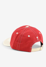 AMI PARIS Logo Embroidered Baseball Cap Red UCP293AW0053A202_ROUGERUBIS/NOIR_70231721