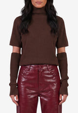 Federica Tosi Wool and Cashmere Knit High-Neck Top Brown 32009-352-69