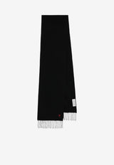AMI PARIS Ami De Coeur Wool Scarf Black USF705AW0047/T_AMI-001
