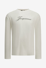 Jacquemus Signature Logo Long-Sleeved T-shirt White TSU00351AJ00289WHITE_8c3e2088-0019-4e27-8927-6392b7038a3f
